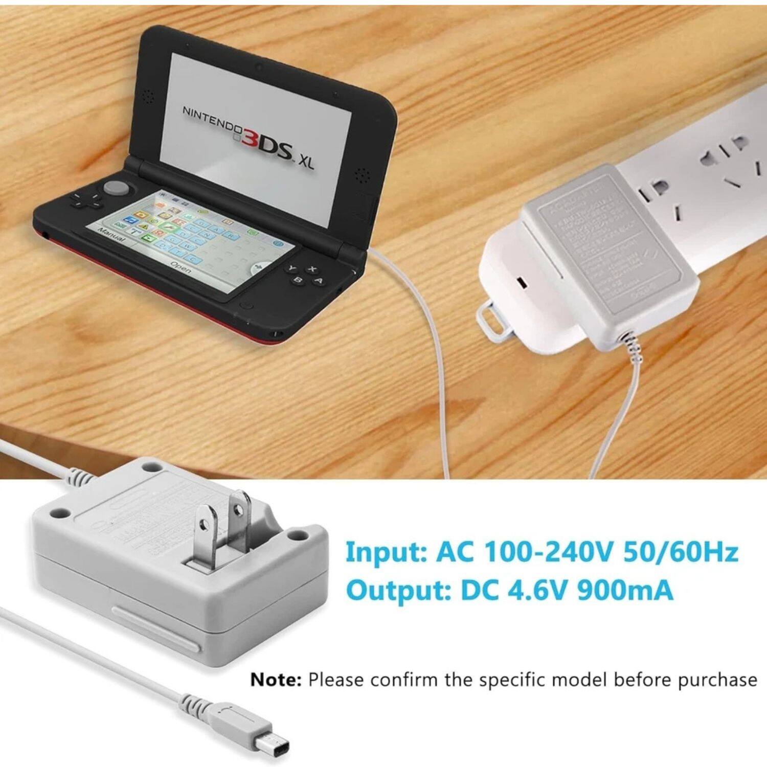 NINTENDO 3DS XL

Input: AC 100-240V 50/60Hz  
Output: DC 4.6V 900mA  

Note: Please confirm the specific model before purchase