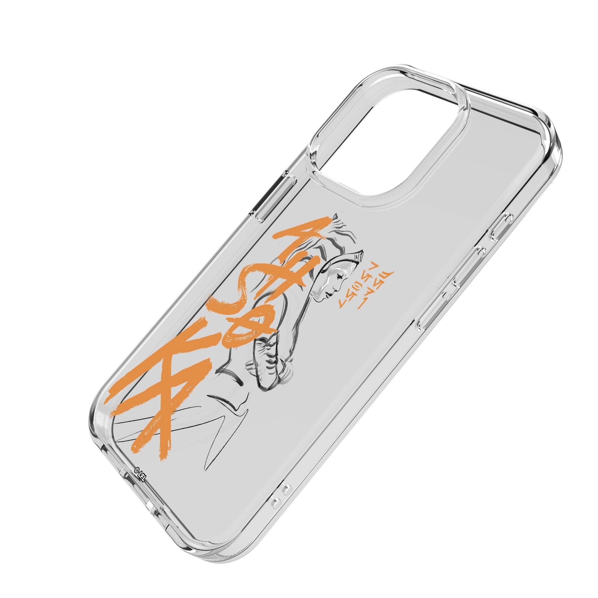 Angle. Keyscaper - Star Wars: Ahsoka Season 1 BaseOne Clear Phone Case - Apple iPhone 15 Plus - Ahsoka.