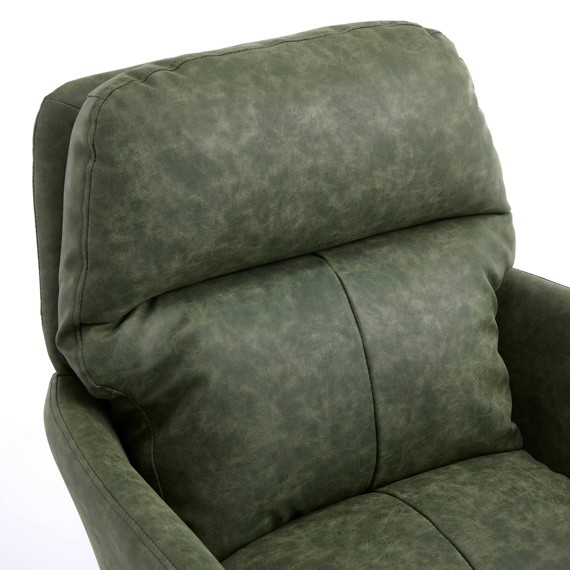 Alt View 5. GOODSILO - Ergonomic Executive Office Chair with Adjustable Height and PU Leather Upholstery - Green.