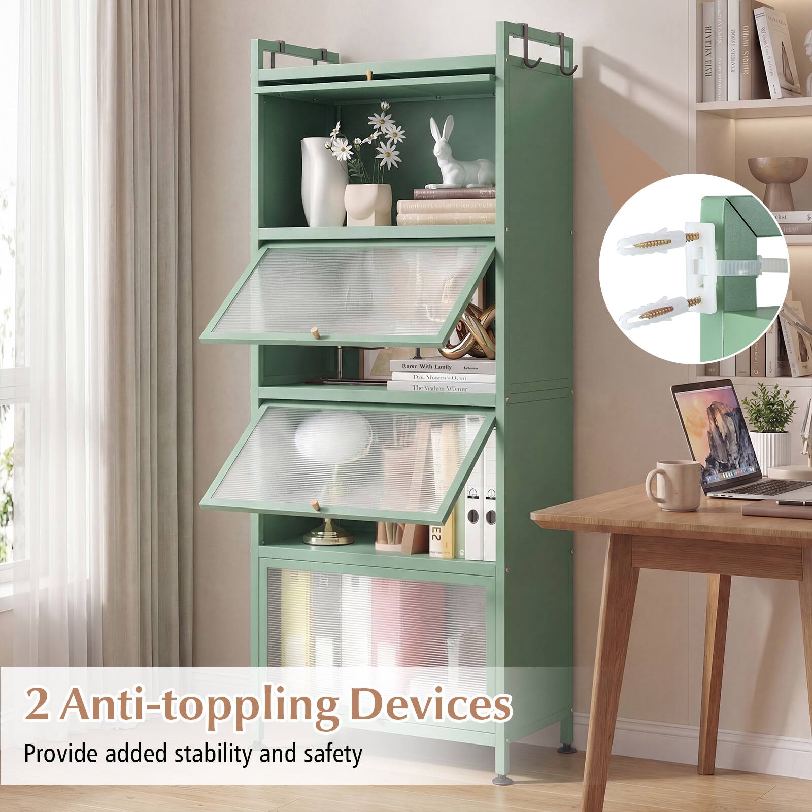 2 Anti-toppling Devices  
Provide added stability and safety
