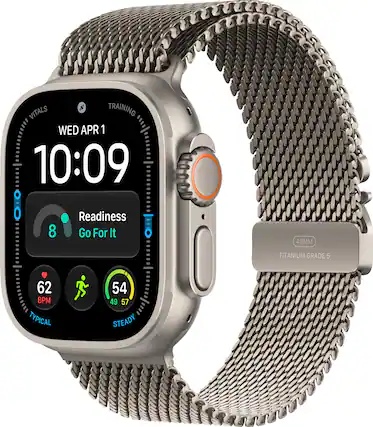 VITALS
TRAINING
WED APR 1
10:09
Readiness
8
Go For It
49MM
TITANIUM GRADE 5
62 BPM
TYPICAL
54
49 57
STEADY