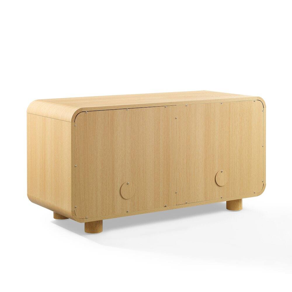 Front. Crosley Furniture - Zoe Medium Record Storage Console - Gray.