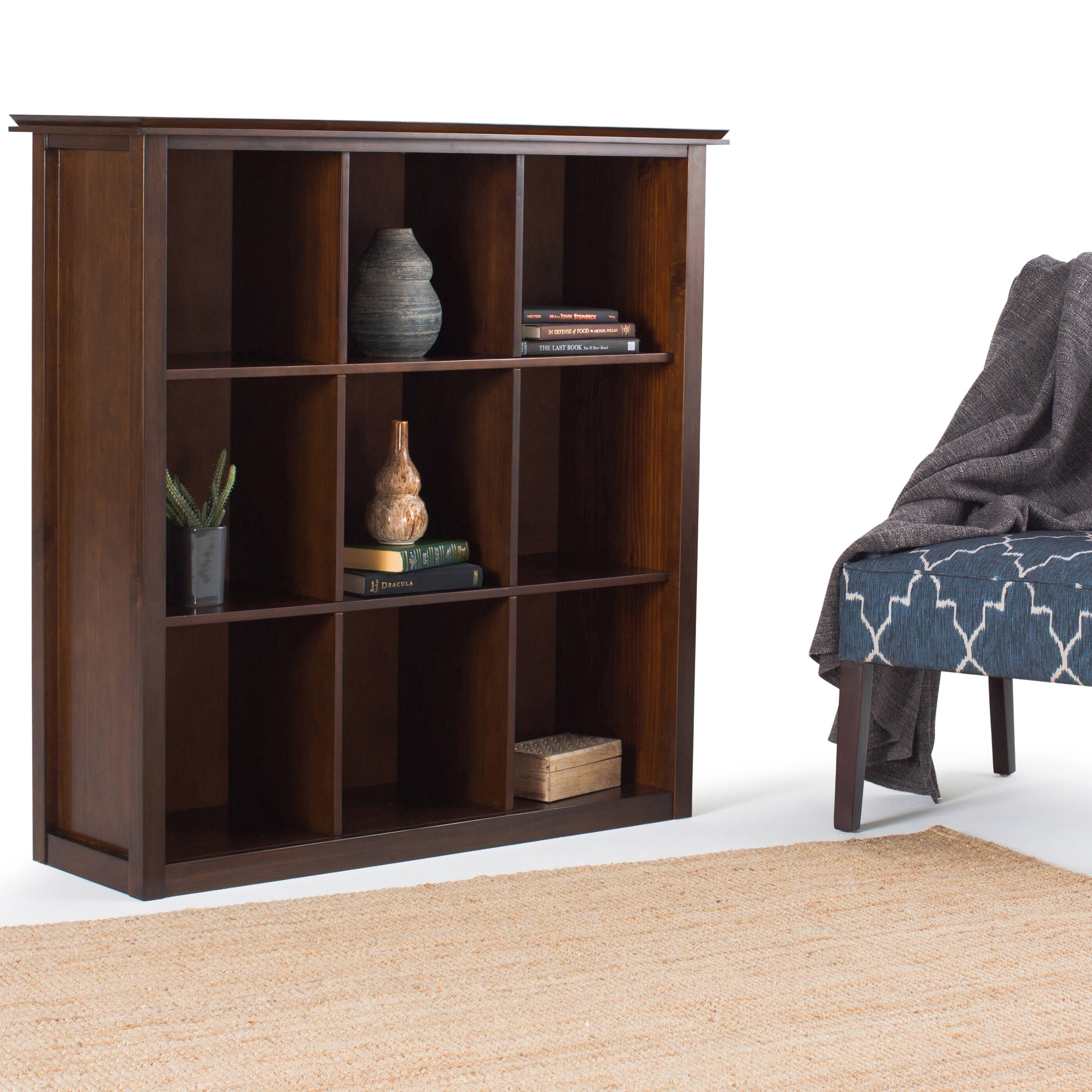 Left. Simpli Home - Artisan 9 Cube Bookcase and Storage Unit - Russet Brown.