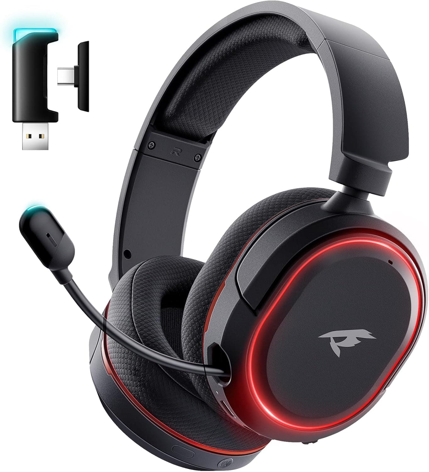 Vulpecula Spade - Wireless Gaming Headset, 7.1 Surround Sound, 2.4Ghz USB Gaming Headphones Bluetooth 5.4, 100-Hr Noise Canceling Mic RGB