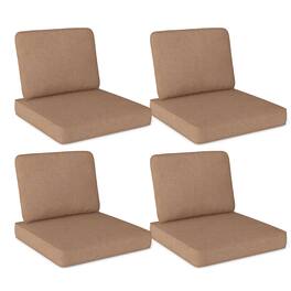 Costway - 8-Pack 24" x 24" Deep Seat Cushion & Back Pillow with Removable Covers Outdoor - Beige