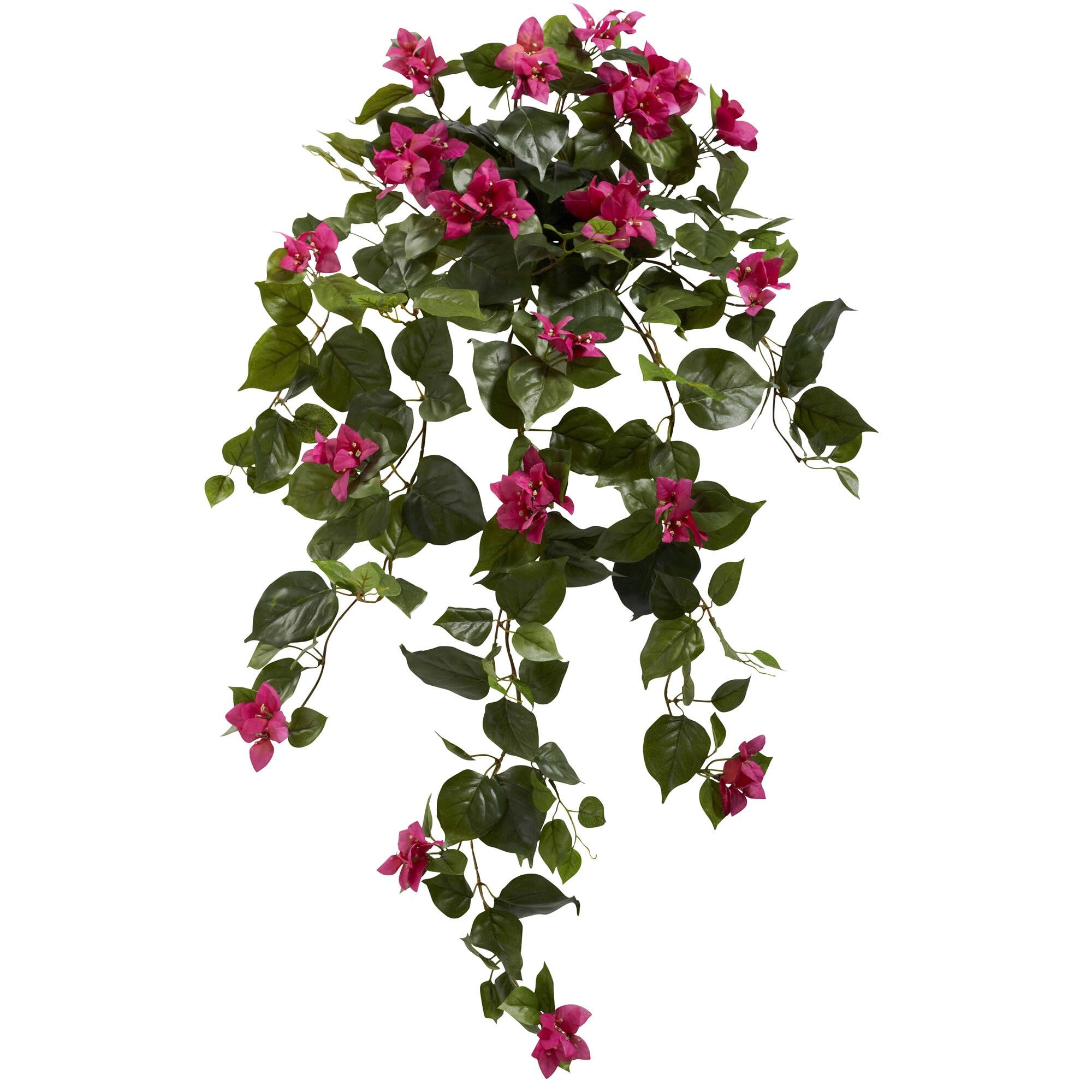 Front. BreeBe - 37" Bougainvillea Hanging Artificial Plant (Set of 2) - Beauty.