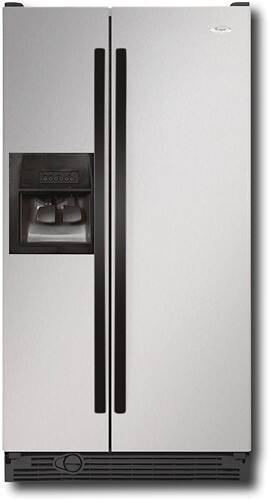 Front Standard. Whirlpool - 21.8 Cu. Ft. Side-by-Side Refrigerator with Thru-the-Door Ice and Water - Satina.