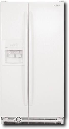 Front Standard. Whirlpool - 25.3 Cu. Ft. Side-by-Side Refrigerator with Thru-the-Door Ice and Water - White-on-White.