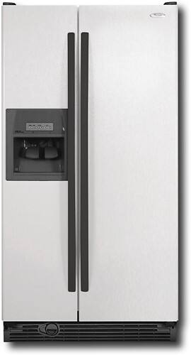 Front Standard. Whirlpool - 25.3 Cu. Ft. Side-by-Side Refrigerator with Thru-the-Door Ice and Water - Stainless-Steel.