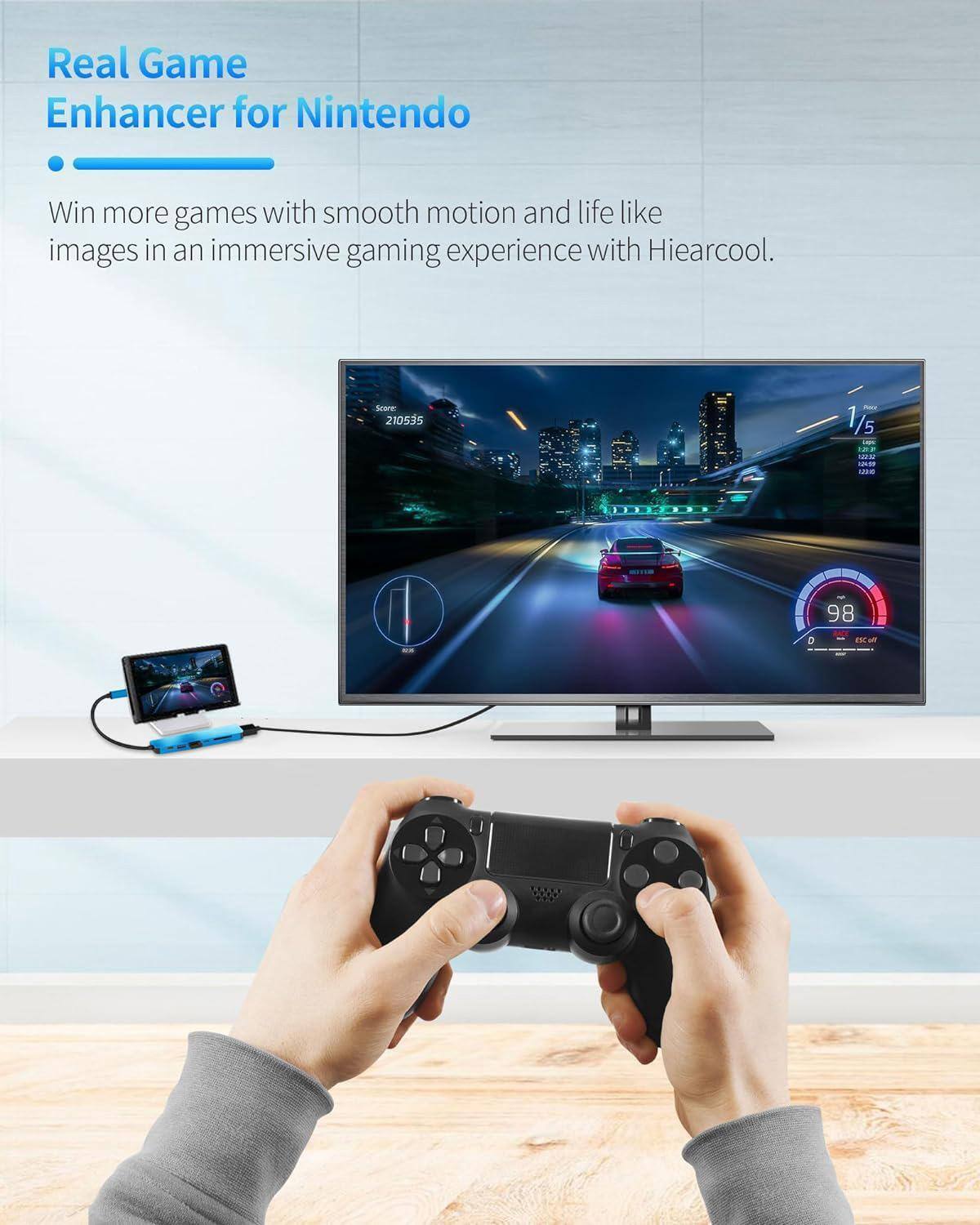 Real Game Enhancer for Nintendo  
Win more games with smooth motion and life-like images in an immersive gaming experience with Hiearcool.