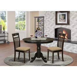 East West Furniture - HLCA3-CAP-C 3 Pc Kitchen nook Dining set-Dining Table and 2 dinette Chairs - Cappuccino
