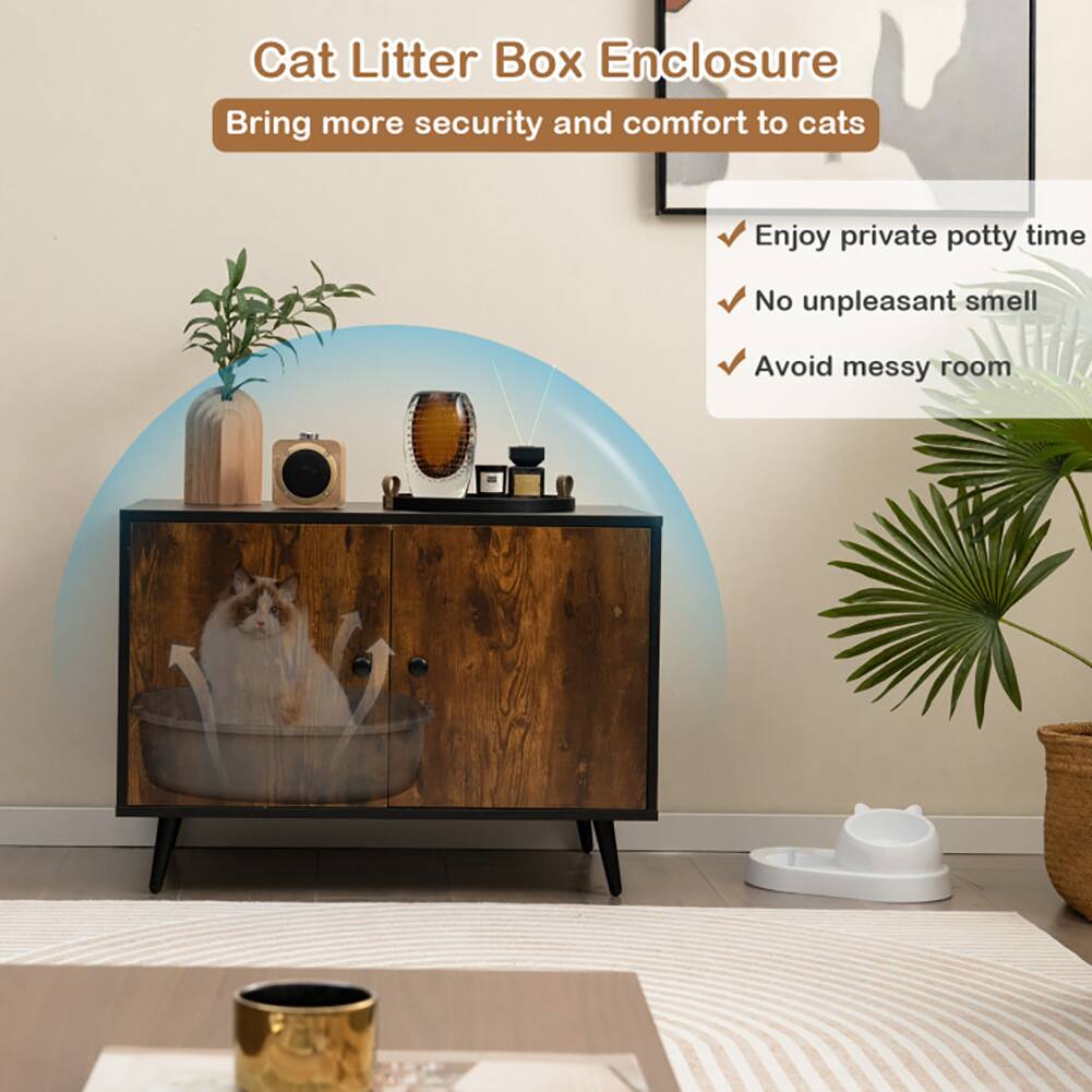 Cat Litter Box Enclosure  
Bring more security and comfort to cats  

- Enjoy private potty time  
- No unpleasant smell  
- Avoid messy room