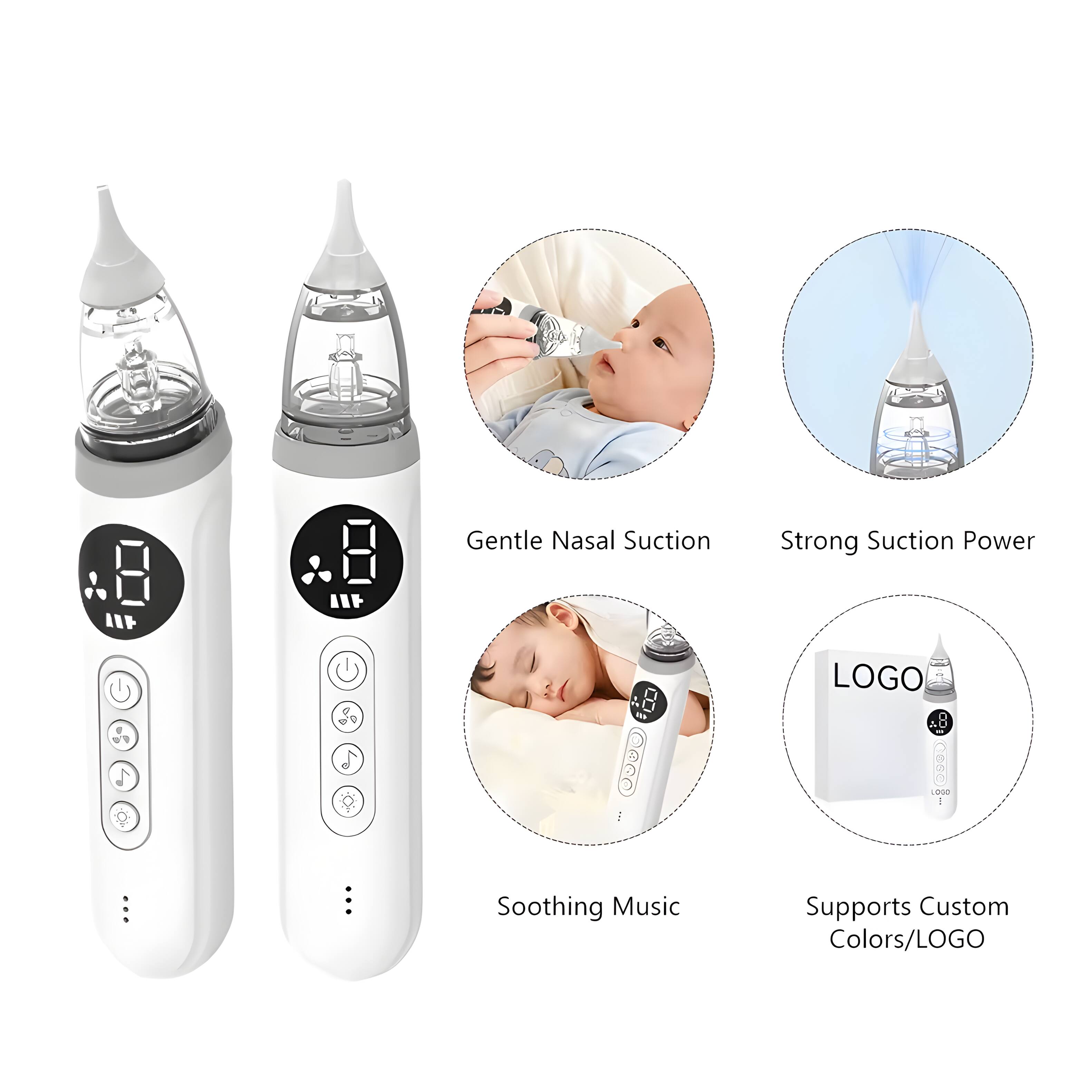 Gentle Nasal Suction  
Strong Suction Power  
Soothing Music  
Supports Custom Colors/LOGO