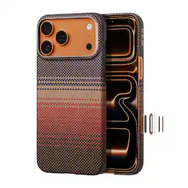 Pitaka - iPhone 17 Pro Max Case 6.9" Compatible with MagSafe, Ultra-Slim Case With Caseless Touch Feeling,Aramid Fiber Woven - Sunset