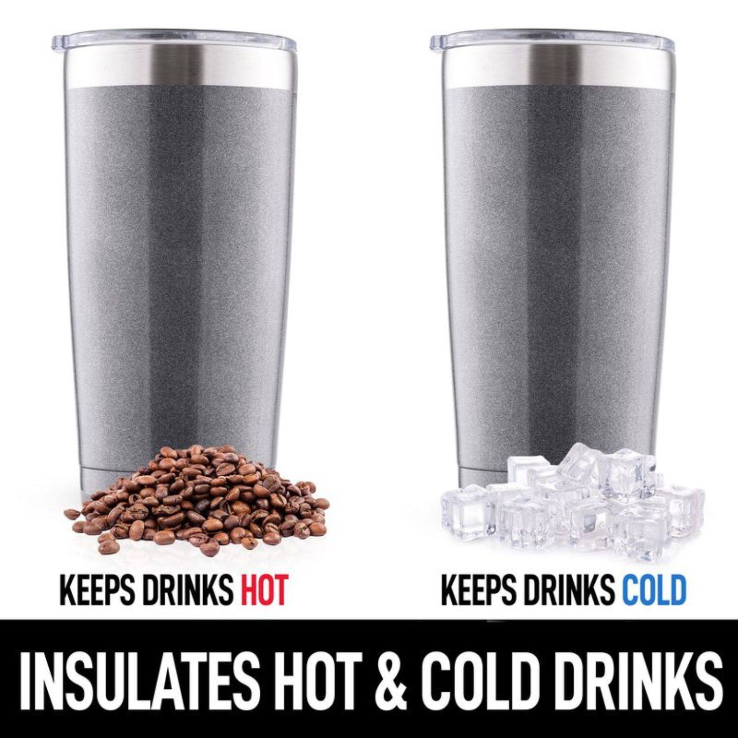KEEPS DRINKS HOT  
KEEPS DRINKS COLD  
INSULATES HOT & COLD DRINKS