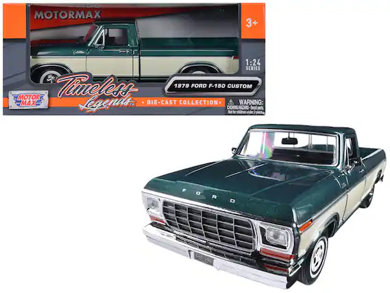 MOTORMAX
Timeless Legends™
1:24 SERIES
1979 FORD F-150 CUSTOM
DIE-CAST COLLECTION
3+
1:24
SERIES
WARNING: CHOKING HAZARD - Small parts. Not for children under 3 years.