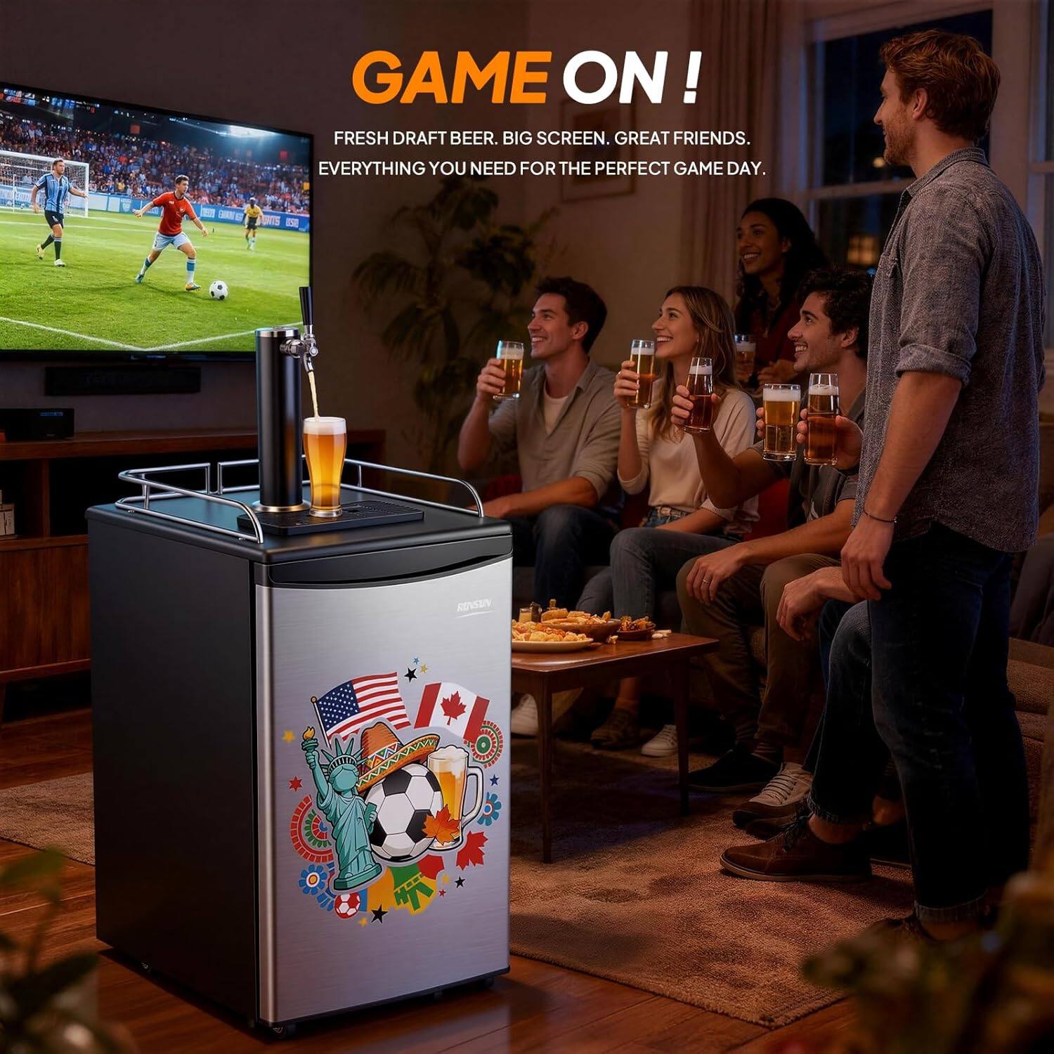 GAME ON!  
FRESH DRAFT BEER. BIG SCREEN. GREAT FRIENDS.  
EVERYTHING YOU NEED FOR THE PERFECT GAME DAY.