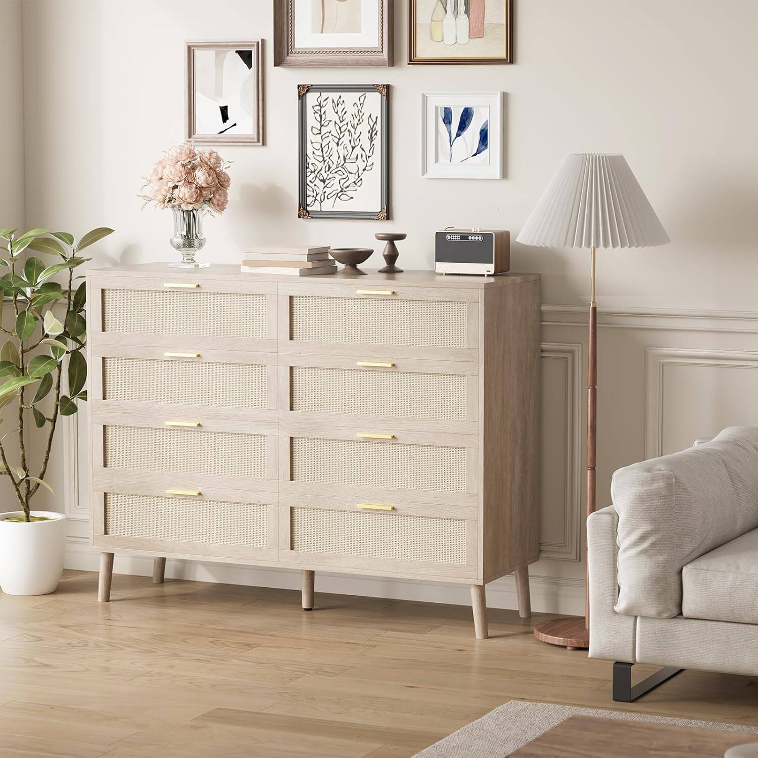 Alt View 5. Jojoka - Drawers Dresser for Bedroom,Mid Century Modern Dresser Chest of Drawers - Off-white.