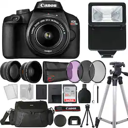 Canon - Refurbished Excellent - EOS Rebel T100 with EF-S 18-55mm f/3.5-5.6 III Lens Bundle - Black