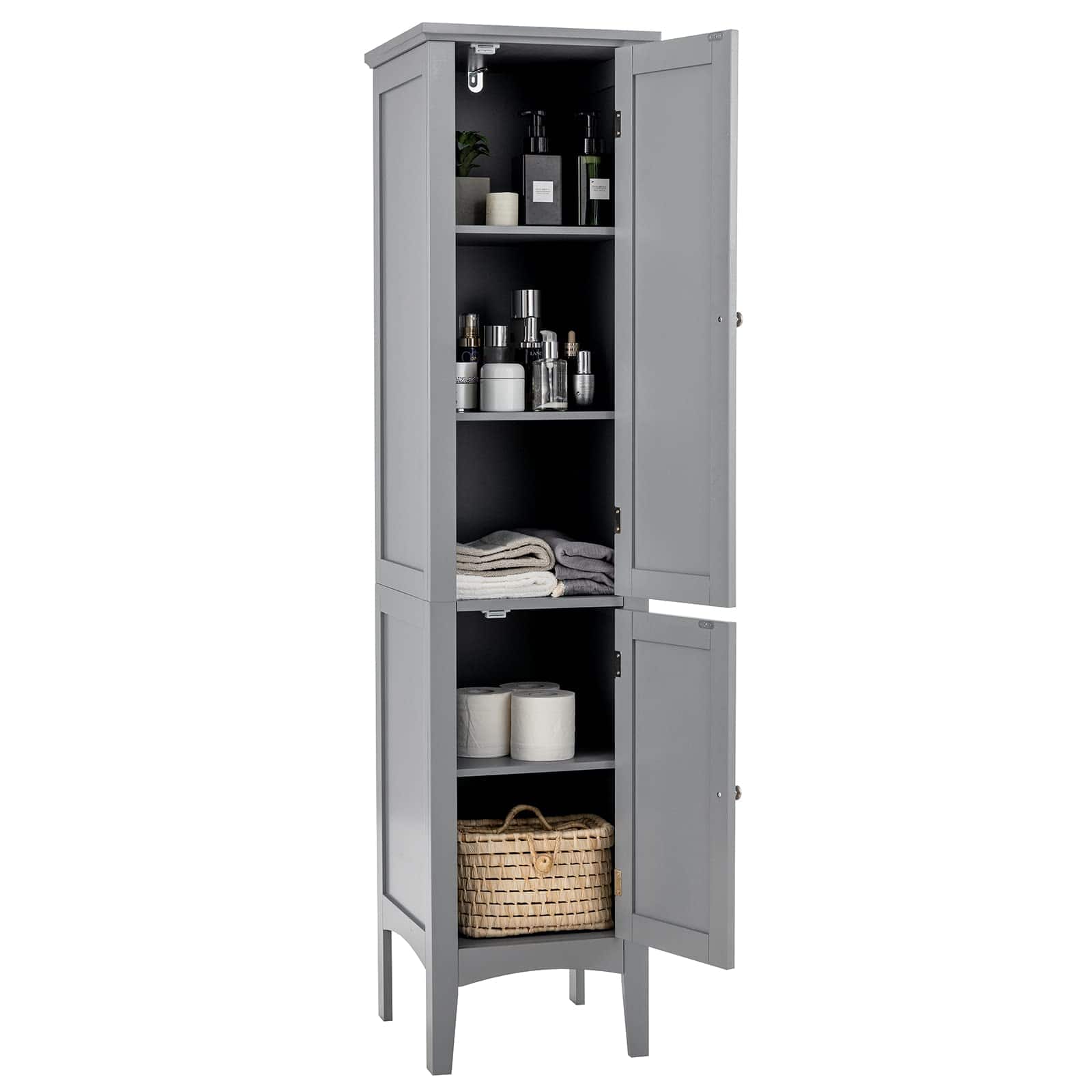 Ecooso - Tall Bathroom Storage Cabinet Freestanding for Kitchen and Living Room - Gray