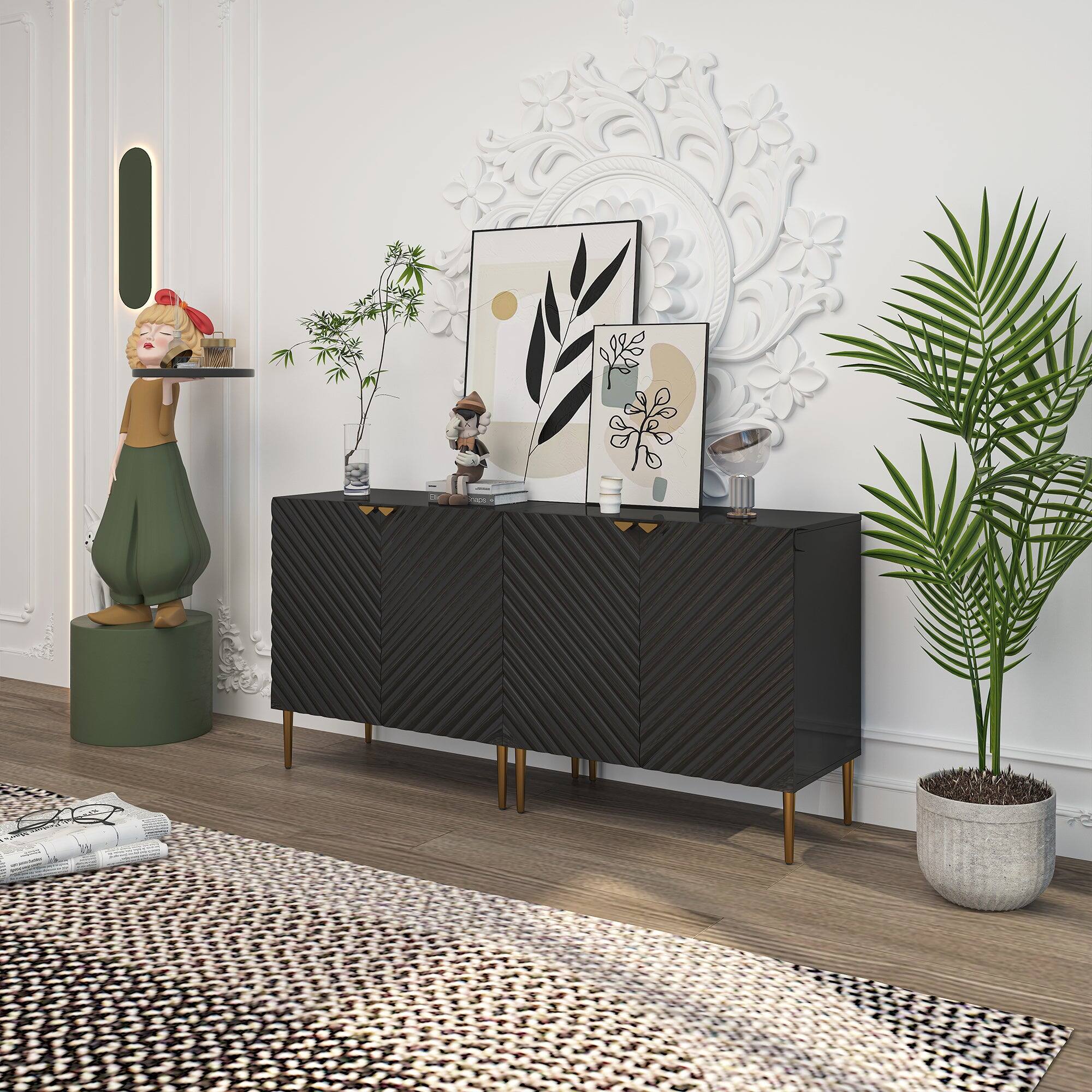 Angle. Boyel Living - 2 Door Locker Accent Cabinet - Black.