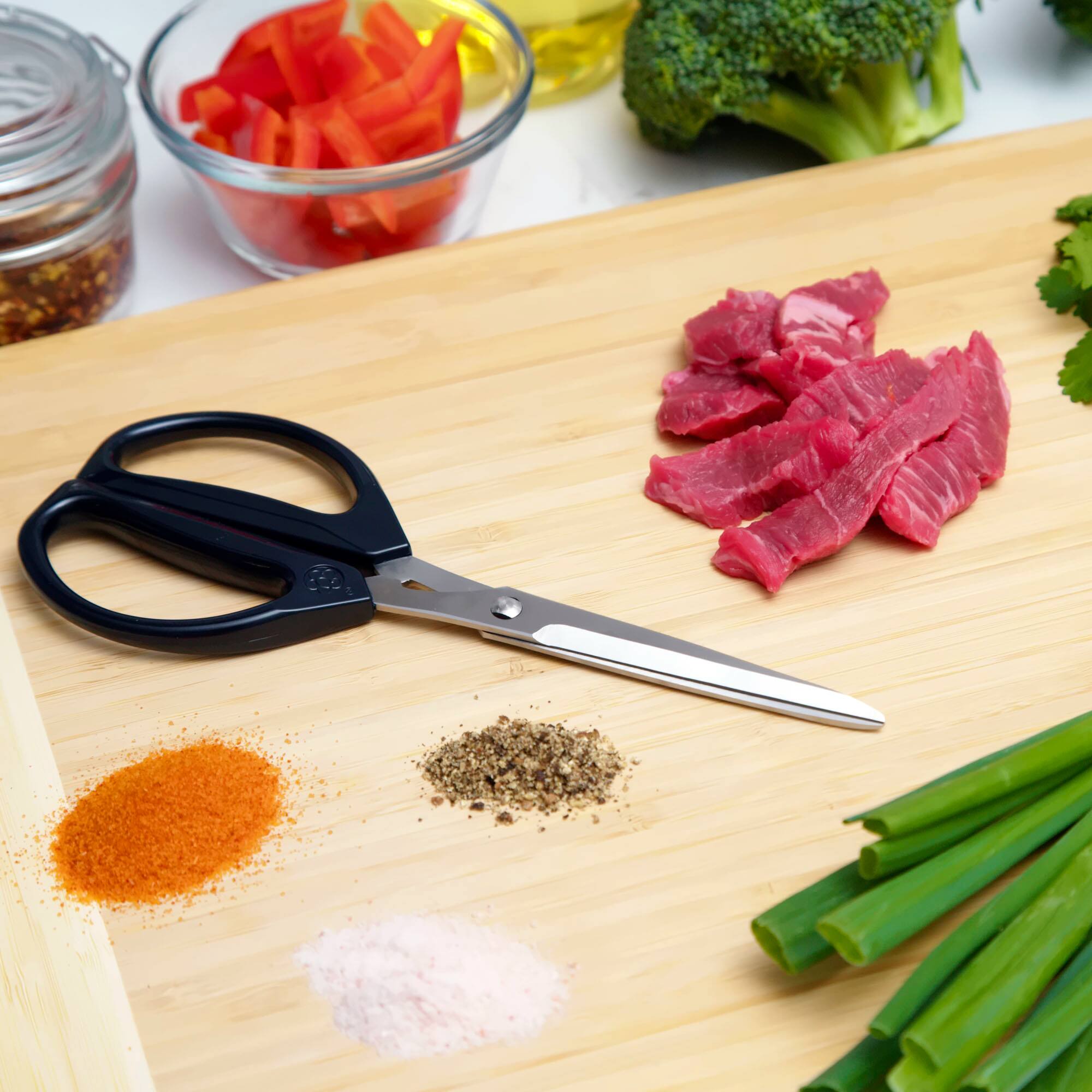 Alt View 1. Escali - Joyce Chen Deluxe Unlimited Kitchen Scissors, 8" w/ Dark Navy Handles - Dark Navy.