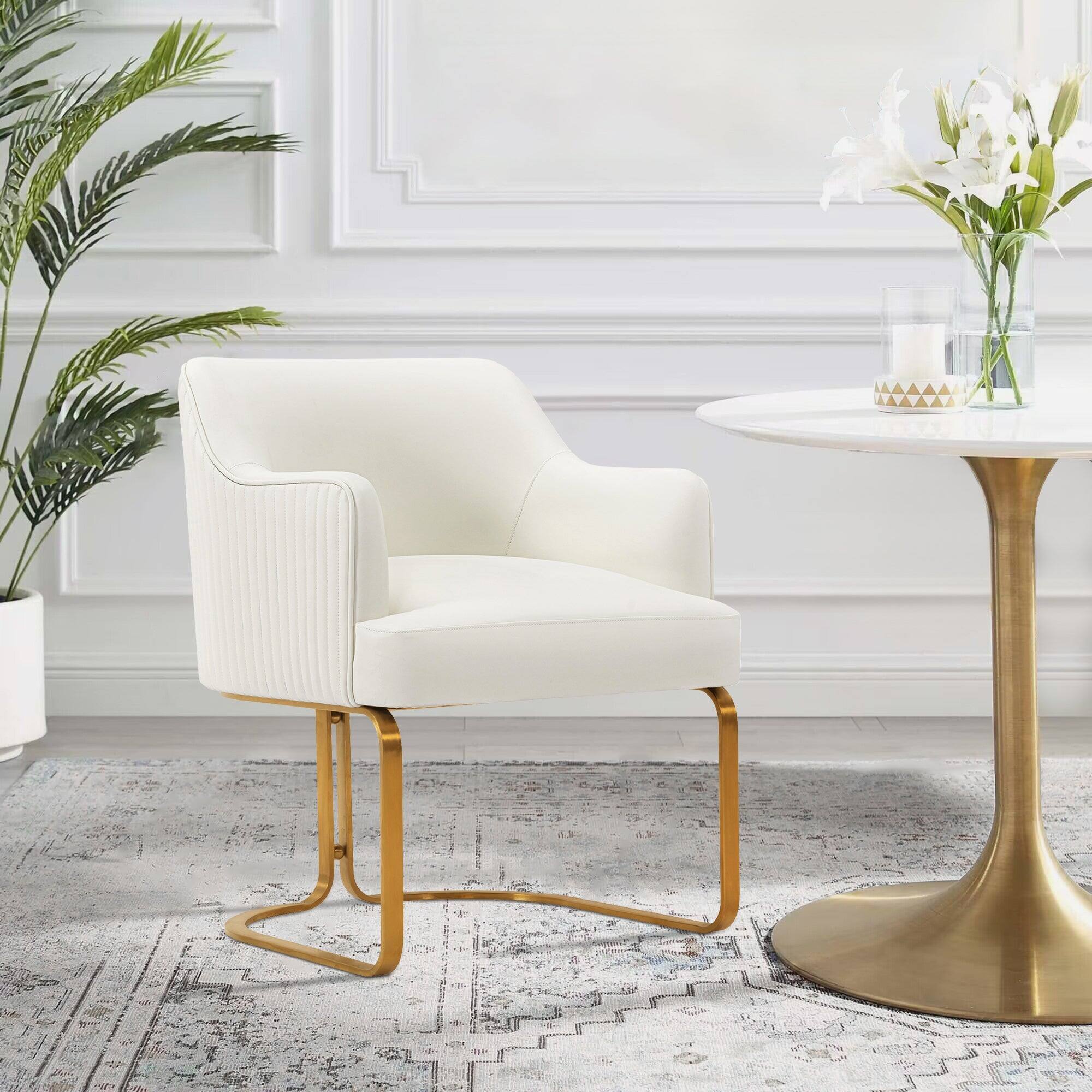 Angle. Manhattan Comfort - Raya Modern Wood Vegan Leather Dining Chair - Ivory.