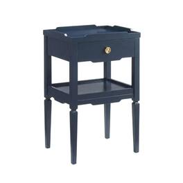 FurniFact - Midnight Nightstand with Gold Hardware and Modern Style - Blue