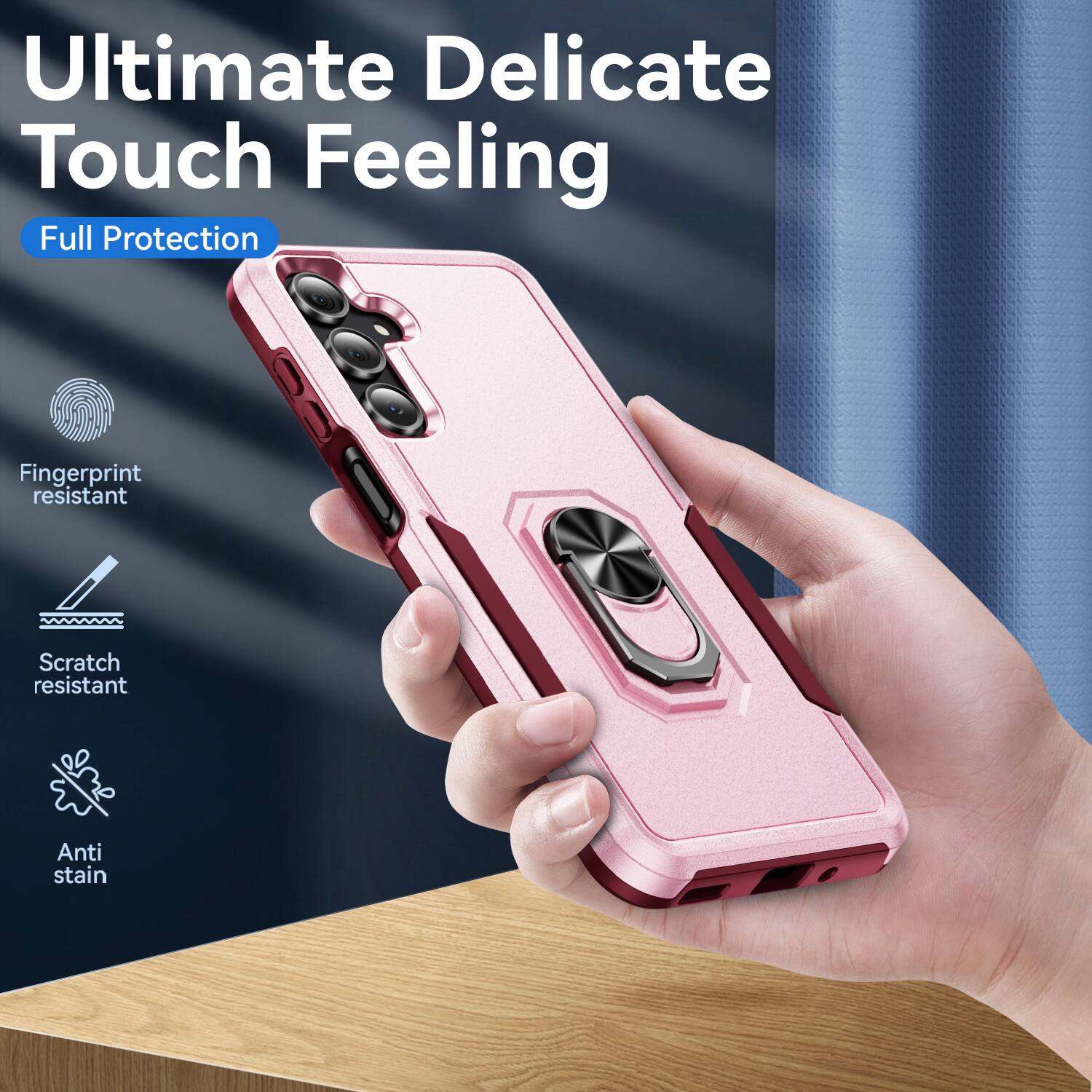 Ultimate Delicate Touch Feeling  
Full Protection  
Fingerprint resistant  
Scratch resistant  
Anti stain