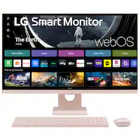 LG - 27" Full HD IPS 60Hz Smart Monitor with Wireless Keyboard and Mouse (HDMI, USB-A) - Pink - Front_Zoom