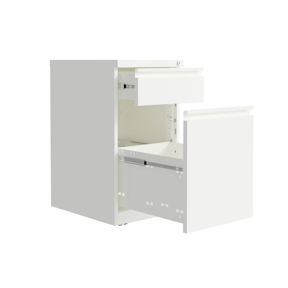 Alt View 2. Hirsh - Hirsh 20" Deep Mobile File Cabinet 2 Drawer with XL Backpack Drawer, White - White.