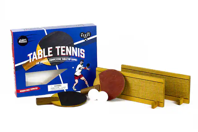 SENSEVA - Professor Puzzle TABLE TENNIS - THE ORIGINAL COMPETITIVE TABLETOP GAME! THE ORIGINAL TRADITIONAL WOODEN TABLE TENNIS SET - WARNING: CHOKING HAZARD - Small parts. Not for children under 3 years.