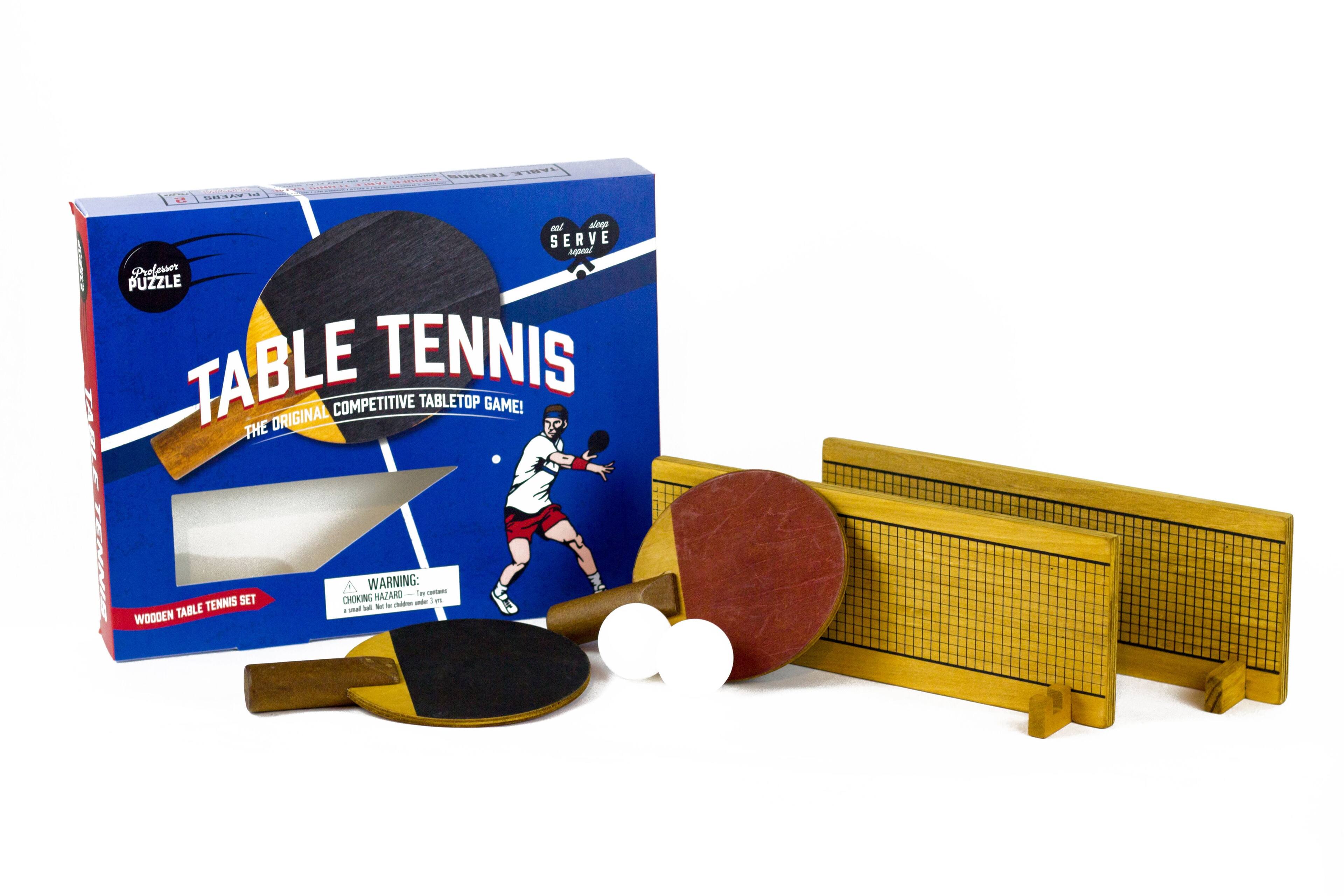 SENSEVA - Professor Puzzle TABLE TENNIS - THE ORIGINAL COMPETITIVE TABLETOP GAME! THE ORIGINAL TRADITIONAL WOODEN TABLE TENNIS SET - WARNING: CHOKING HAZARD - Small parts. Not for children under 3 years.