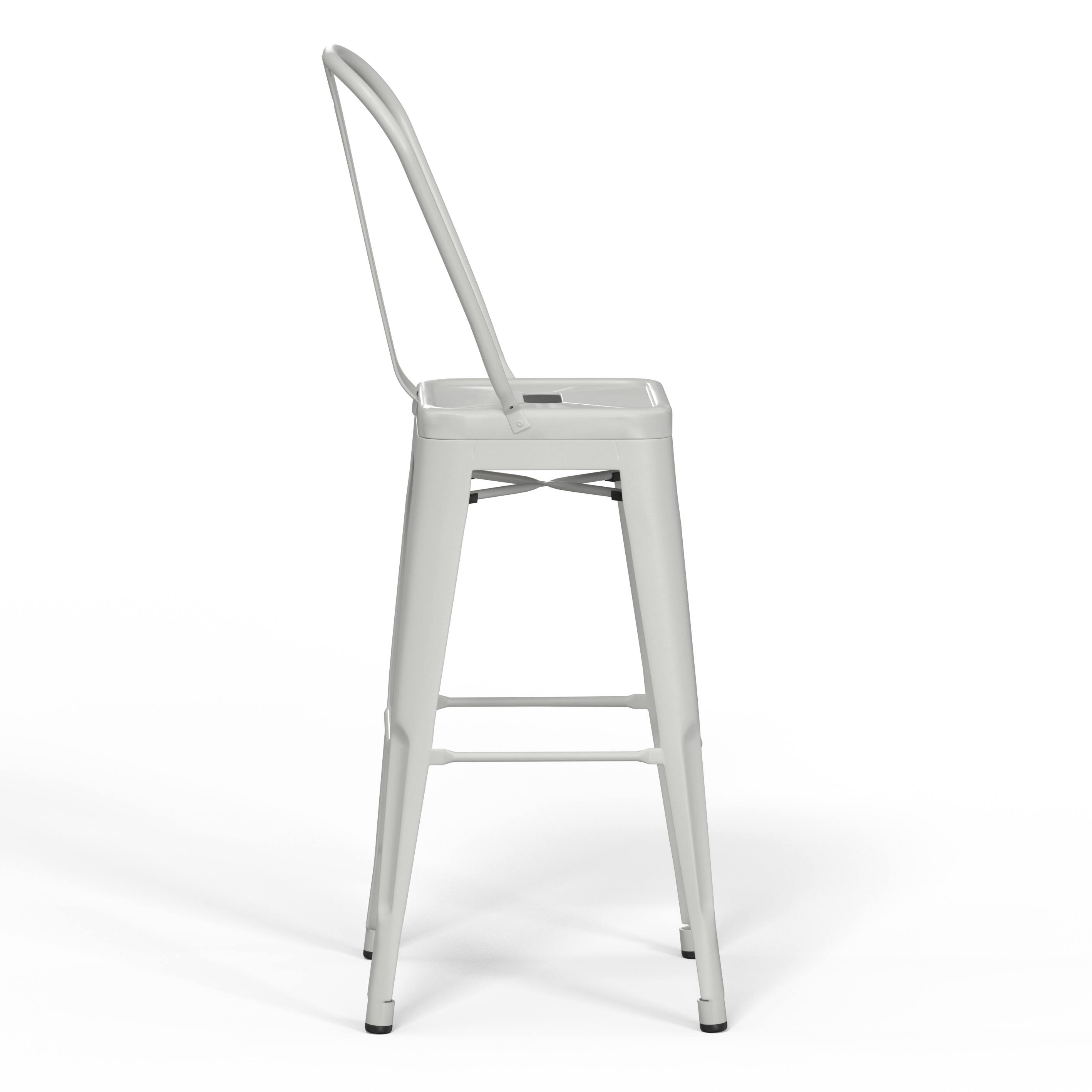 Alt View 12. Simpli Home - Fletcher 24 inch Metal Counter Height Stool (Set of 2) - White.