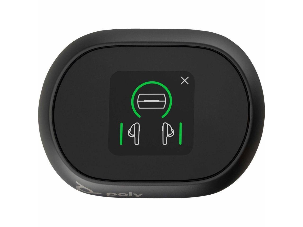 Alt View 2. HP - Poly Voyager Free 60+ UC M Carbon Black Earbuds +BT700 USB-C Adapter +Touchscreen Charge Case (7Y8H0AA) - Black.