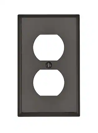 Front. Leviton - Leviton Brown 1 gang Thermoset Plastic Duplex Wall Plate 1 pk (Case of 25) - Brown.