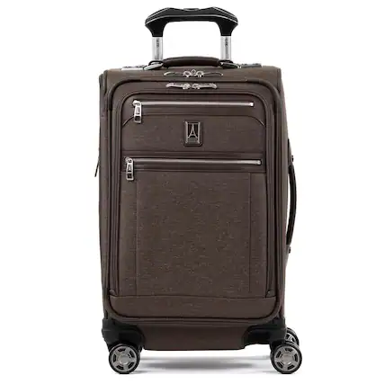 Front. Travelpro - Travelpro Platinum Elite Softside Expandable Checked Luggage, 8 Wheel Spinner Large Suitcase, TSA Lock, Men and Women - Rich Espresso Brown.