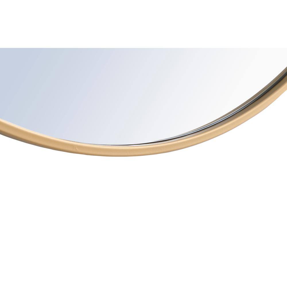 Alt View 2. Elegant Decor - Metal frame Round Mirror with decorative hook 42 inch Brass finish - Brass.