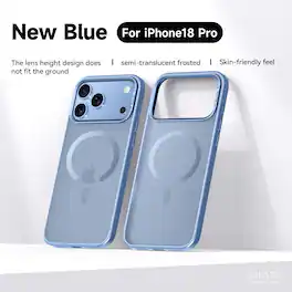 Dteck - Magnetic Case For iPhone 18 Pro Frosted Semi-transparent Shockproof Cover Compatible With MagSafe Accessories - Newblue