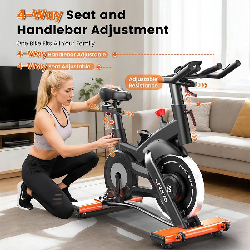 4-Way Seat and Handlebar Adjustment  
One Bike Fits All Your Family  
4-Way Handlebar Adjustable  
4-Way Seat Adjustable  
Adjustable Resistance