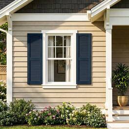 Kadyn - Decorative Faux Shutters, Sturdy, Hassle-Free Design for Indoor & Outdoor Use, 14"x35" - Blue