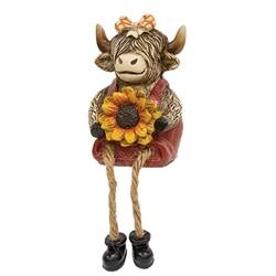 Back. BreeBe - Resin Dangle Leg Harvest Highland Sitter - 2 Asstd. - Multicolor.