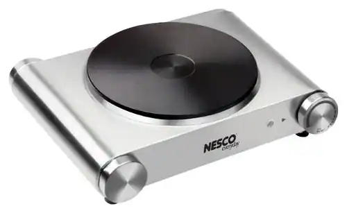 Front. Nesco - 1500W Single Electric Ceramic Burner - Silver.