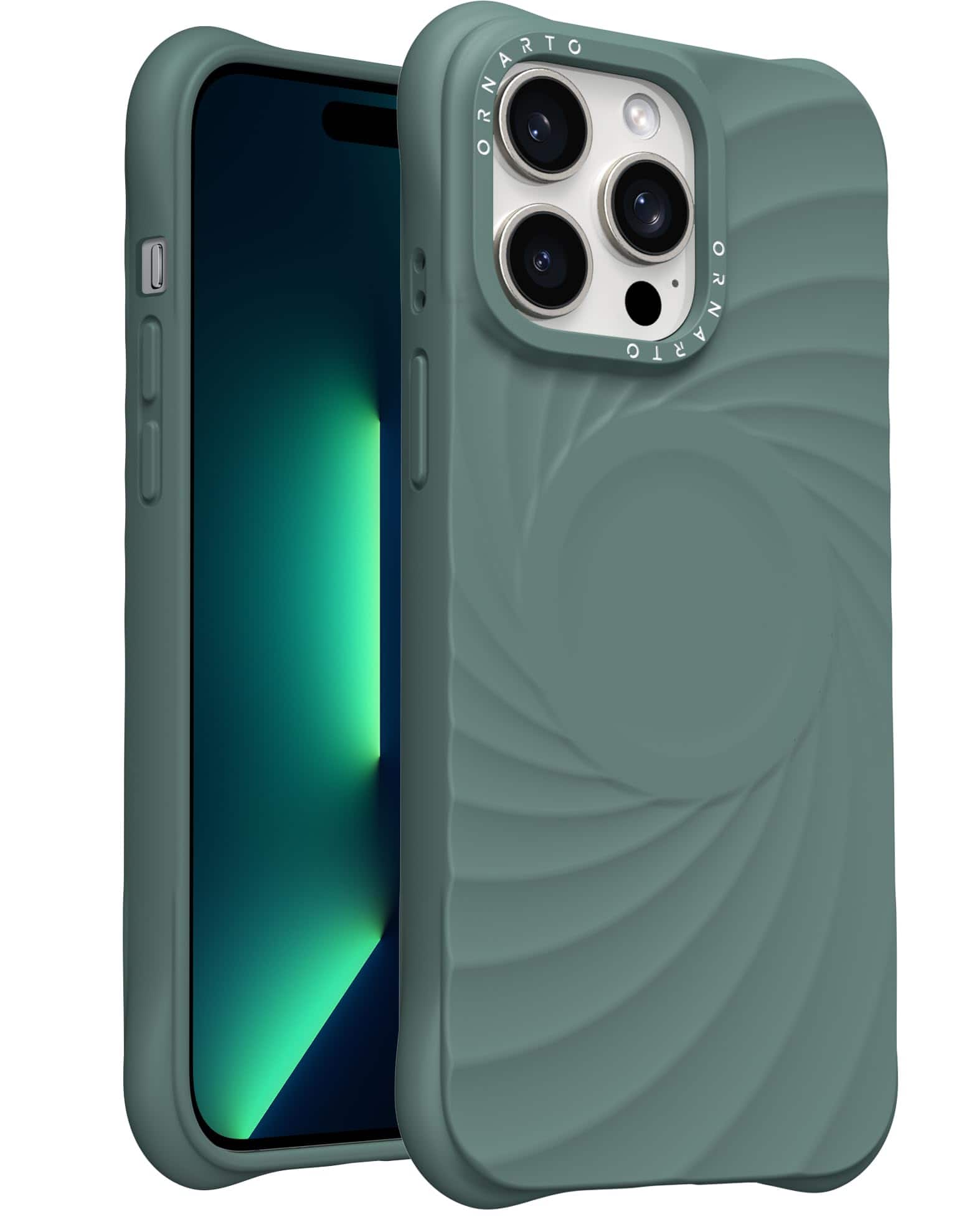 Ornarto - Vortuxe for iPhone 13 Pro Max Case 6.7",Compatible with MagSafe,Sleek Liquid Silicone Phone Cover - Pine Green
