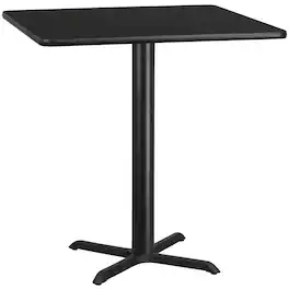 Flash Furniture - Stiles 42'' Square Laminate Table Top with 33'' x 33'' Bar Height Table Base - Black
