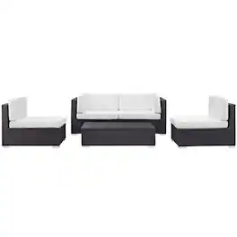 Modway - Camfora 5-Piece Outdoor Sectional Set - Espresso White