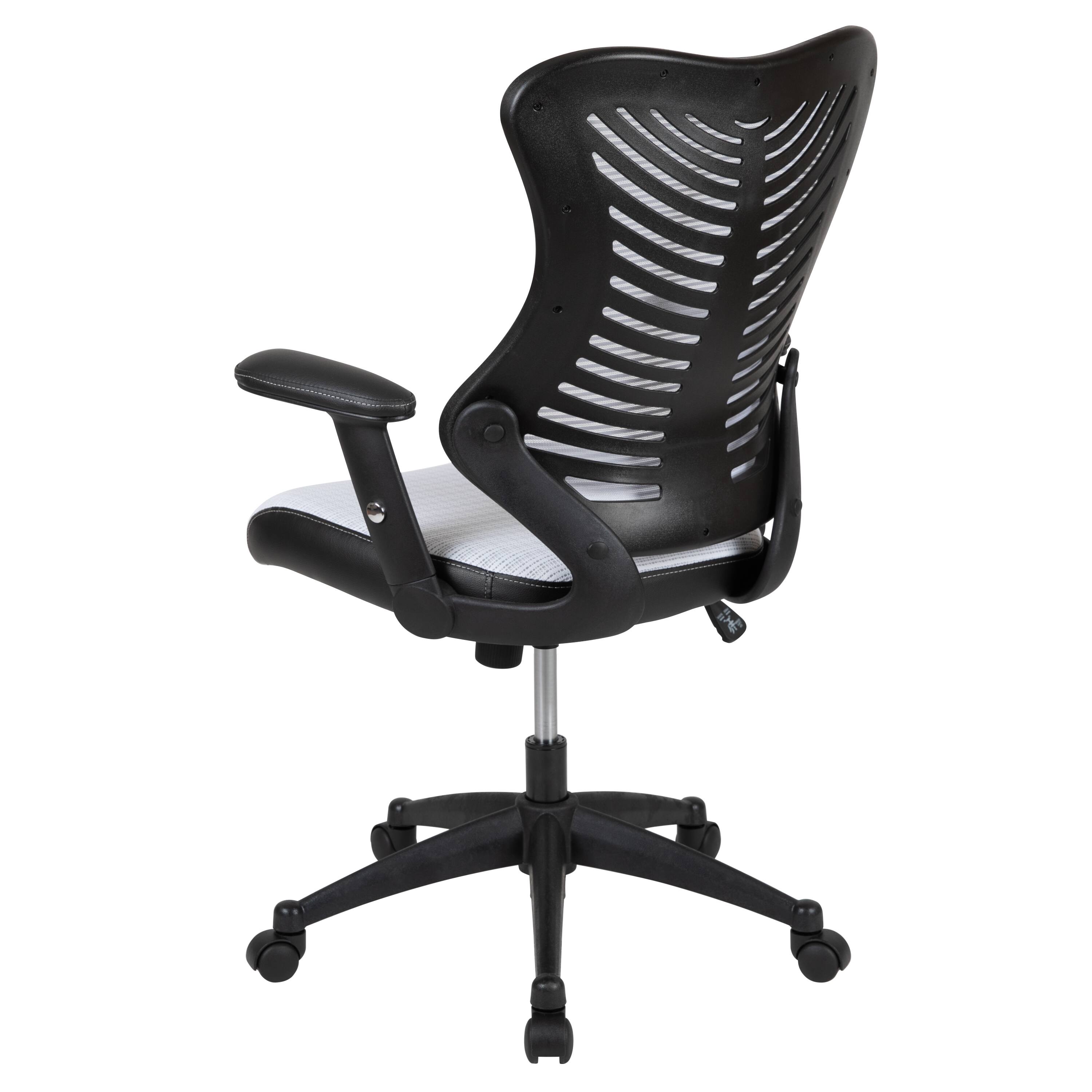 Alt View 5. Emma + Oliver - High Back Designer Mesh Executive Ergonomic Office Chair w/ Adjustable Arms - White Mesh.