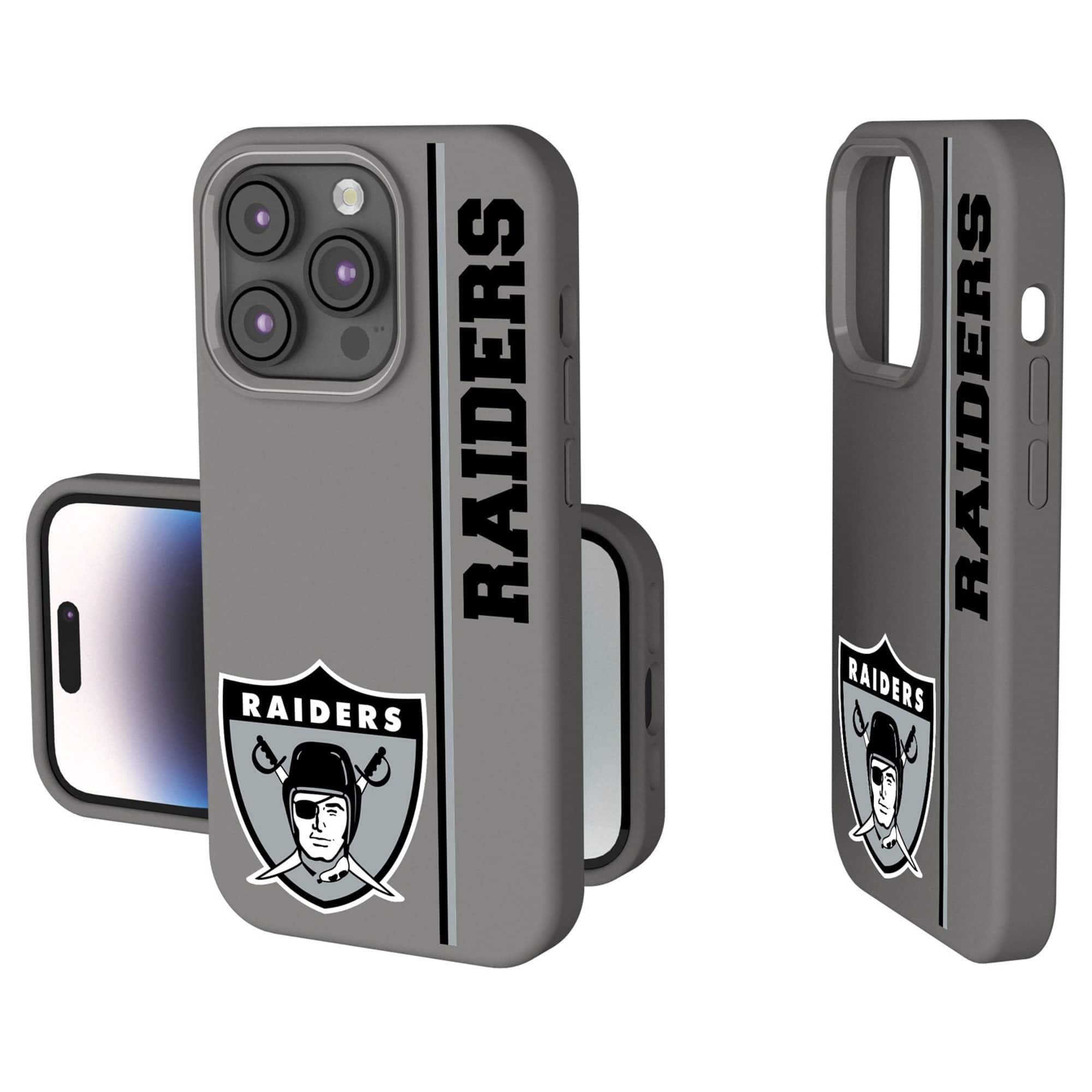 Keyscaper - Gridiron Classic Teams - Oakland Raiders Gridiron Classics iPhone Soft Touch Case - 15 Plus - Gray