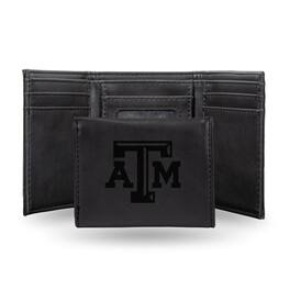 Rico Industries - Texas A&M Aggies Laser Engraved Black Synthetic Leather Trifold Wallet - Multi