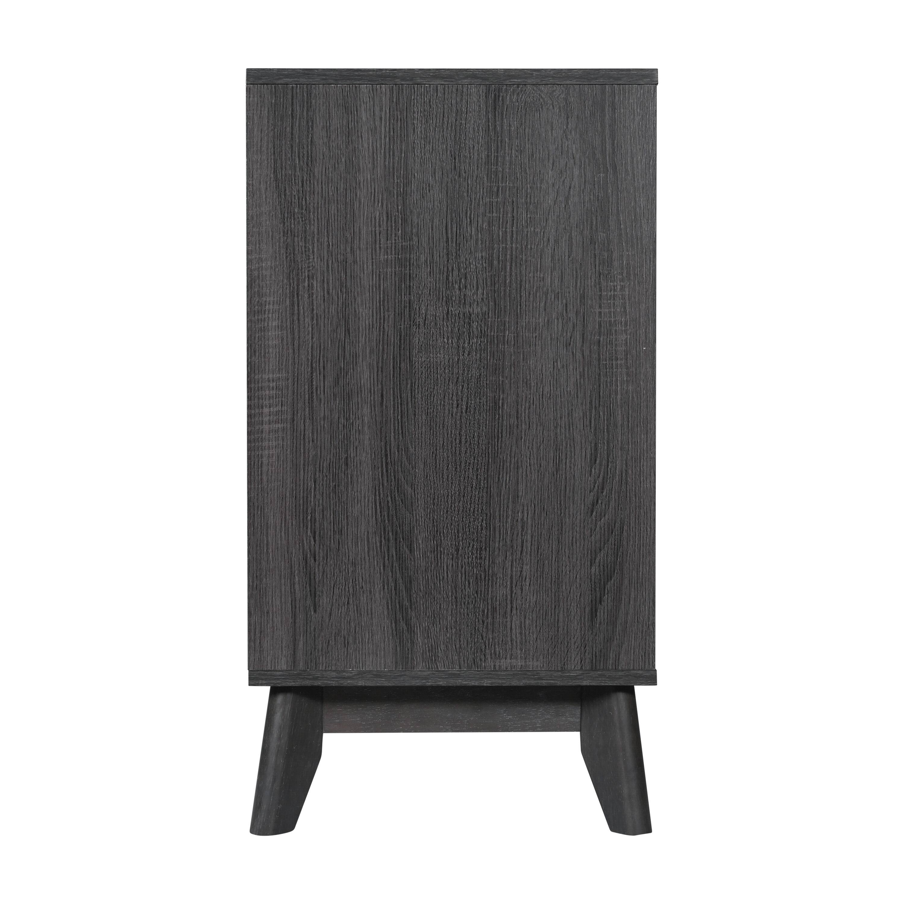Left. Flash Furniture - Hatfield Mid-Century Modern 60 Inch 4 Door Storage Buffet Sideboard, 4 Soft Close Doors, Adjustable Shelves, TV Stand fo - Black.